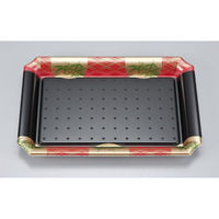 シーピー化成 刺身容器 SF盛皿64 笹山赤 本体 0275106403195 1ケース(600個(50個×12)（直送品）