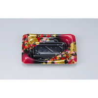シーピー化成 寿司容器 SFうま皿12L 花雅黒赤 本体 0276912048705 1ケース(1800個(50個×36)（直送品）