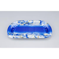 シーピー化成 刺身容器 SF磯浜半月3平 涼潮青 本体 0277003108055 1ケース(800個(50個×16)（直送品）