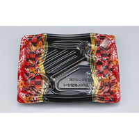 シーピー化成 弁当容器 BFNしま波8-1 筆松赤 本体 0280508018425 1ケース(600個(50個×12)（直送品）