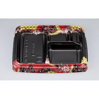 シーピー化成 どんぶり容器 BFハカマ膳5-1 舞扇赤 本体(N) 0746105010955 1ケース(600個(50個×12)（直送品）