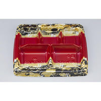 シーピー化成 弁当容器 BFハカマ膳6-3 国風赤 本体(N) 0746106038935 1ケース(600個(50個×12)（直送品）