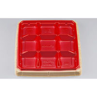 シーピー化成 弁当容器 BFハカマ膳9-2 杉板赤 本体(N) 0746109021355 1ケース(400個(50個×8)（直送品）