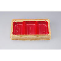 シーピー化成 どんぶり容器 BFハカマ集重27-3 杉板赤 本体(N) 0748327031355 1ケース(800個(50個×16)（直送品）