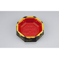 シーピー化成 弁当容器 BFハカマ集八角14 みやこ扇赤 本体(N) 0748514006185 1ケース(800個(50個×16)（直送品）