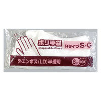 福助工業 衛生資材 ポリ手袋外エンボスRタイプ S-G 100枚入り 0845401 1ケース(50個(1個×50)（直送品）