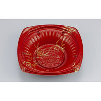 【トラキチさま】使い捨て丼容器　CBFまど味18ボーダ赤本体/蓋セット　450枚 シーピー化成 どんぶり容器 CBFまど味18 ボーダ赤 本体