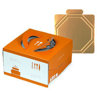 ヤマニパッケージ ケーキ箱 ソレイユデコ135 6号 金台紙付 DE-193T 1ケース(100個(1個×100)（直送品）