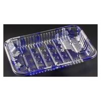 リスパック 透明トレー バイオPET AC-20-13T みぞれ青 FSFV853 1袋(100個)（直送品）