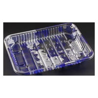 リスパック 透明トレー バイオPET AC-20-15T みぞれ青 FSFV854 1袋(100個)（直送品）