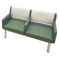 【軒先渡し】マツヨシ 連結ロビーチェア(肘掛付) 2人用 25329500 カーキグリーン MY-MZN20CM(2ニンヨウ)（直送品）