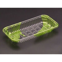 リスパック 透明トレー バイオPET AC-20-10T はやて緑 FSFV790 1袋(100個)（直送品）