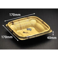 リスパック どんぶり容器 バイオ のぞみ 角170-40B K-ウォール金J10 RHHQ496 1ケース(600個(50個×12)（直送品）