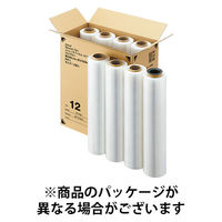「現場のチカラ」2インチ紙管　ストレッチフィルム 12μm 500mm×500m巻 透明 ST12(2in) 1箱（8本入） アスクル オリジナル（わけあり品）