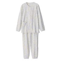 ケアファッション のびのび素材のワンタッチパジャマ 着替え簡単 動きやすい 婦人用 YE M 80021411 1着（直送品）