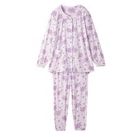 ケアファッション のびのび素材のワンタッチパジャマ 着替え簡単 動きやすい 婦人用 PU M 80021401 1着（直送品）