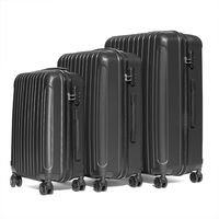 TABI LIGHT WEIGHT CONVEX CONCAVE スーツケース SMLスリーサイズセット BLACK BB015-1 1式（直送品）