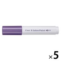 パイロット 水性マーカー ジュースペイント 中字丸芯 メタリックバイオレット SJP-20M-MV 1セット(1本×5)