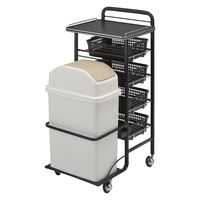 西村製作所 アプリワゴン(ダストボックス付) 25344001 SN-AP020BL(ブラック) 1台（直送品）