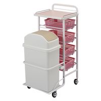 西村製作所 アプリワゴン(ダストボックス付) 25344002 SN-AP020P(ピンク) 1台（直送品）