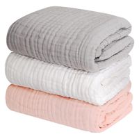 【kerata/ケラッタ】 イブル ガーゼバスタオル ピンク1枚＆グレー1枚＆ホワイト1枚