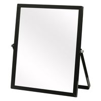 永井興産 アルミフレーム卓上ミラー スクエア（S）ブラック 幅170×奥行10×高さ200mm NK-246 1セット（1個×2）