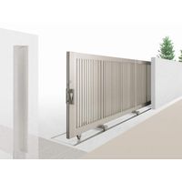 四国化成建材 ユニットラインGA1型電動式 H1600 開口幅18000 アルミ 縦格子 両引き UGA1-F16E-18WSC 1個（直送品）