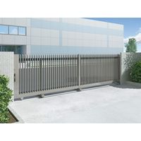 ユニットラインGAL型手動式 H1200 開口幅6000 アルミ 縦格子 片引き スチールフラットレール仕様 UGL-F12L-6SSC（直送品）