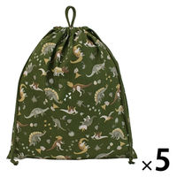 コッカ 巾着 大 恐竜（緑） CS-1282 1A 1セット（5個）