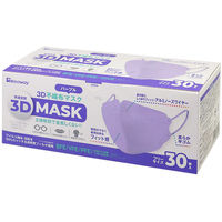 ビトウ　4層構造3Dマスク パープル FLT-4534　1箱(30枚入)（直送品）