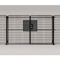 四国化成建材 EMM1F型 W1115X2 H2000 メッシュ 両開き シリンダー錠 EMM1FS-1120WBK 1個（直送品）