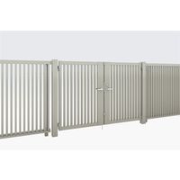 四国化成建材 GTM6型 W1000X2 H1800 縦格子 両開き シリンダー錠 GTM6-SI1018WSC 1個（直送品）