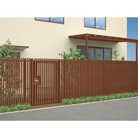 四国化成建材 アレグリアTL袖門扉1型 W1000 H2000 アルミ 縦格子 片開き レバーハンドル錠 AGS1R-O1020SMB 1個（直送品）