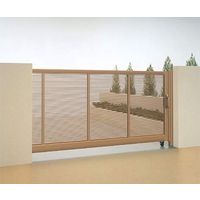 クレディキャスター引戸1型 W3000 H1400 袖門扉幅700 アルミ 横格子 袖門扉付 CDG1L07-3014SBZ 1個（直送品）