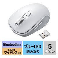 サンワサプライ 静音Bluetoothワイヤレスマウス（充電式・5ボタン） MA-WBBS519W 1個（直送品）