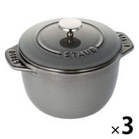 ストウブ Staub ラ ココット de GOHAN S グレー 12cm ご飯鍋 炊飯 1合 鋳物ホーロー 鍋 1セット（3個）