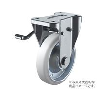 ユーエイ KB型キャスター 固定車プレート式(ストッパー付) WOKB-200(L) 1個 62-9777-10（直送品）