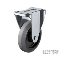 ユーエイ K型キャスター 固定車プレート式 径150mm グレーゴム車輪(ナイロンホイル) NRK-150-G 1個 62-9788-65（直送品）