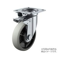 ユーエイ JK型キャスター 自在車(旋回固定式)プレート式 径150mm ウレタン車輪(ナイロンホイル) GUJK-150 1個 62-9785-08（直送品）