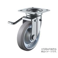 ユーエイ JB型キャスター 自在車プレート式(ダブルストッパー付) WJB-100(L)-G 1個 62-9797-90（直送品）