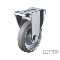 ユーエイ K型キャスター 固定車プレート式 径200mm グレーゴム車輪(鋼板ホイル) WK-200-G 1個 62-9798-06（直送品）