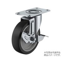 ユーエイ サイレンス型キャスター 自在車プレート式(ストッパー付) SFHG-75NRBDS 1個 62-9799-07（直送品）