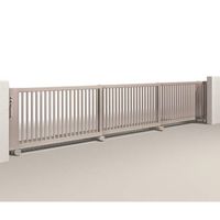 スタックラインSA1型手動式 H1400 開口幅23000 アルミ 縦格子 両引き ステンレス凸型レール仕様 SA1T14-S23WSC（直送品）