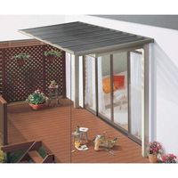 パーゴテラス後柱仕様 間口1間 出幅5尺 耐荷重600N/m2 SC 熱線遮断ポリカーボネート(グレースモーク) PGTBE-P1616SC（直送品）