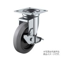 ユーエイ JーS型キャスター 自在車プレート式(ストッパー付) 径150mm グレーゴム車輪(ナイロンホイル) NRJ-150S-G 1個（直送品）