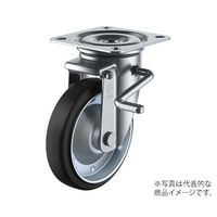 PMRーLB型キャスター 固定車プレート式(ストッパー付) 径150mm ゴム車輪(鋼板ホイル) PMR-150WBLB(R) 1個（直送品）