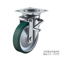 PMRーLB型キャスター 固定車プレート式(ストッパー付) 径200mm ウレタン車輪(鋼板ホイル) PMR-200UWBLB(R) 1個（直送品）