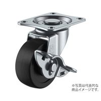 ユーエイ LGーS型キャスター 自在車プレート式(ストッパー付) 径50mm ゴム車輪 LG-50RS 1個 62-9785-28（直送品）