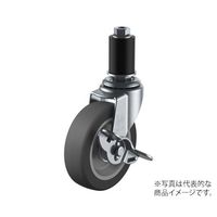 ユーエイ LTFーS型キャスター 自在車ゴムパイプ差し込み式(ストッパー付) LTF-75ELS 18 1個 62-9787-90（直送品）