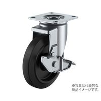 ユーエイ J2ーS型キャスター 自在車プレート式(ストッパー付) 径130mm ゴム車輪(ナイロンホイル) NRJ2-130S 1個（直送品）